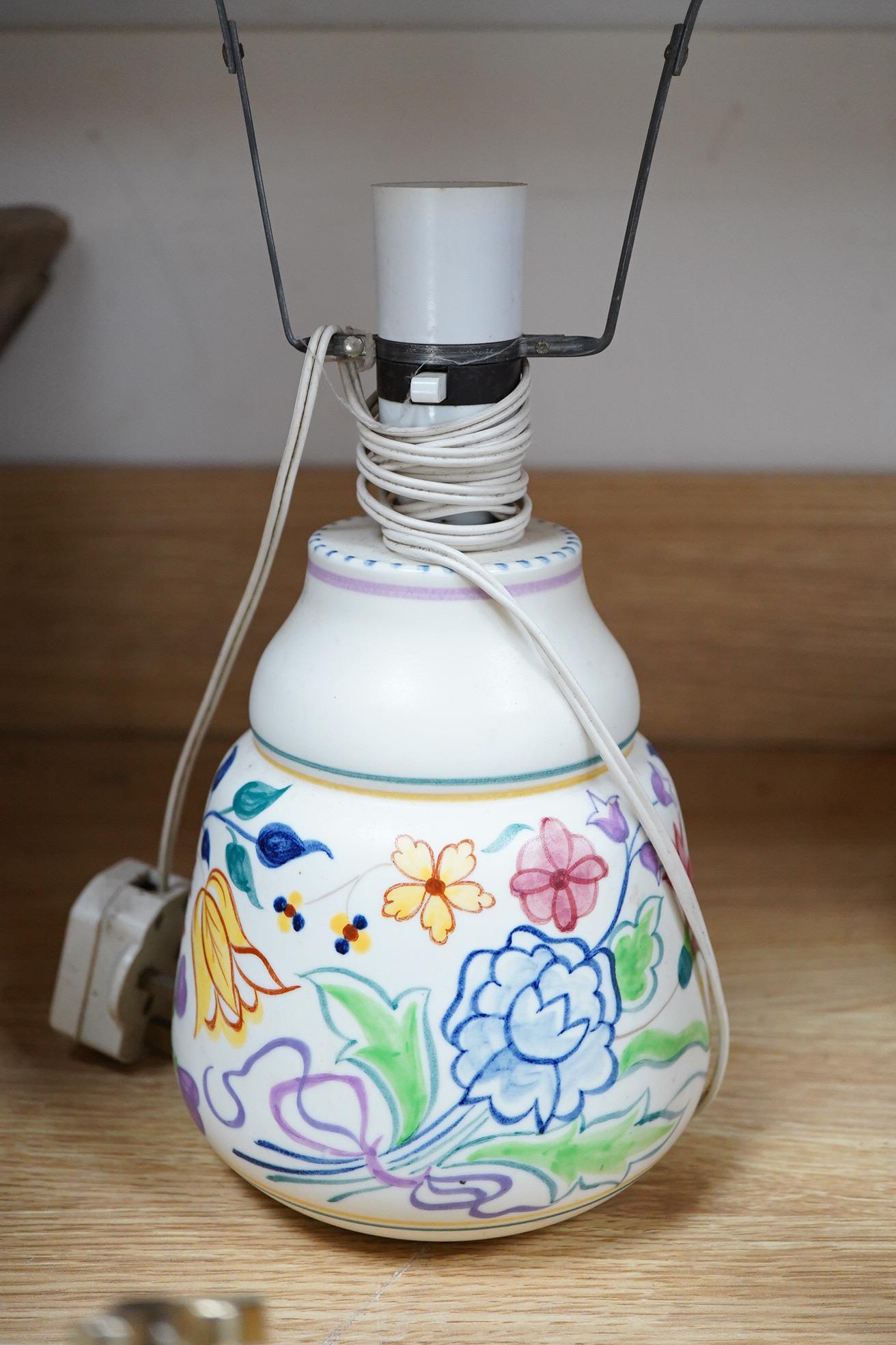 A Poole pottery table lamp, 17.5cm high